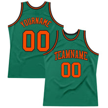 Charger l&#39;image dans la galerie, Custom Kelly Green Orange-Black Authentic Throwback Basketball Jersey
