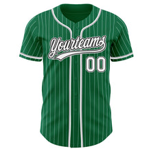 Загрузить изображение в средство просмотра галереи, Custom Kelly Green White Pinstripe White Black-Gray Authentic Baseball Jersey
