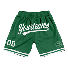 Загрузить изображение в средство просмотра галереи, Custom Kelly Green White Authentic Throwback Basketball Shorts
