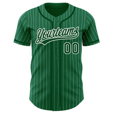 Load image into Gallery viewer, Custom Kelly Green White Pinstripe Green Authentic Baseball Jersey
