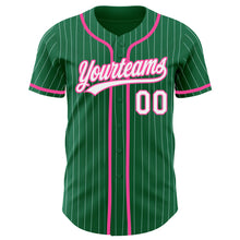 Charger l&#39;image dans la galerie, Custom Kelly Green White Pinstripe Pink Authentic Baseball Jersey
