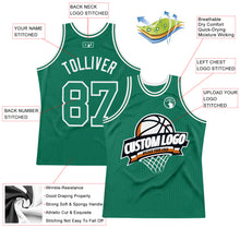 Laden Sie das Bild in den Galerie-Viewer, Custom Kelly Green White Authentic Throwback Basketball Jersey
