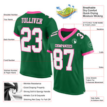 Laden Sie das Bild in den Galerie-Viewer, Custom Kelly Green White-Pink Mesh Authentic Football Jersey
