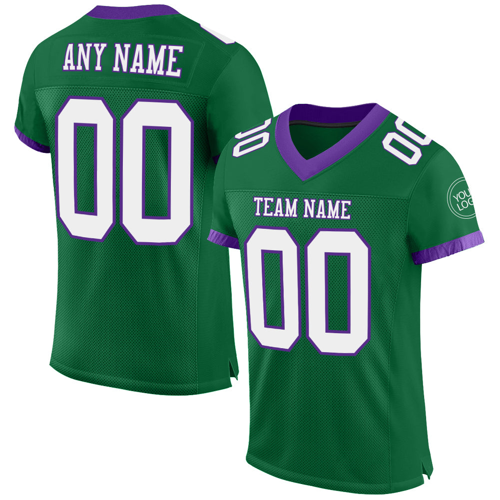 Cheap Custom Purple White-Kelly Green Mesh Authentic Football Jersey Free  Shipping – CustomJerseysPro