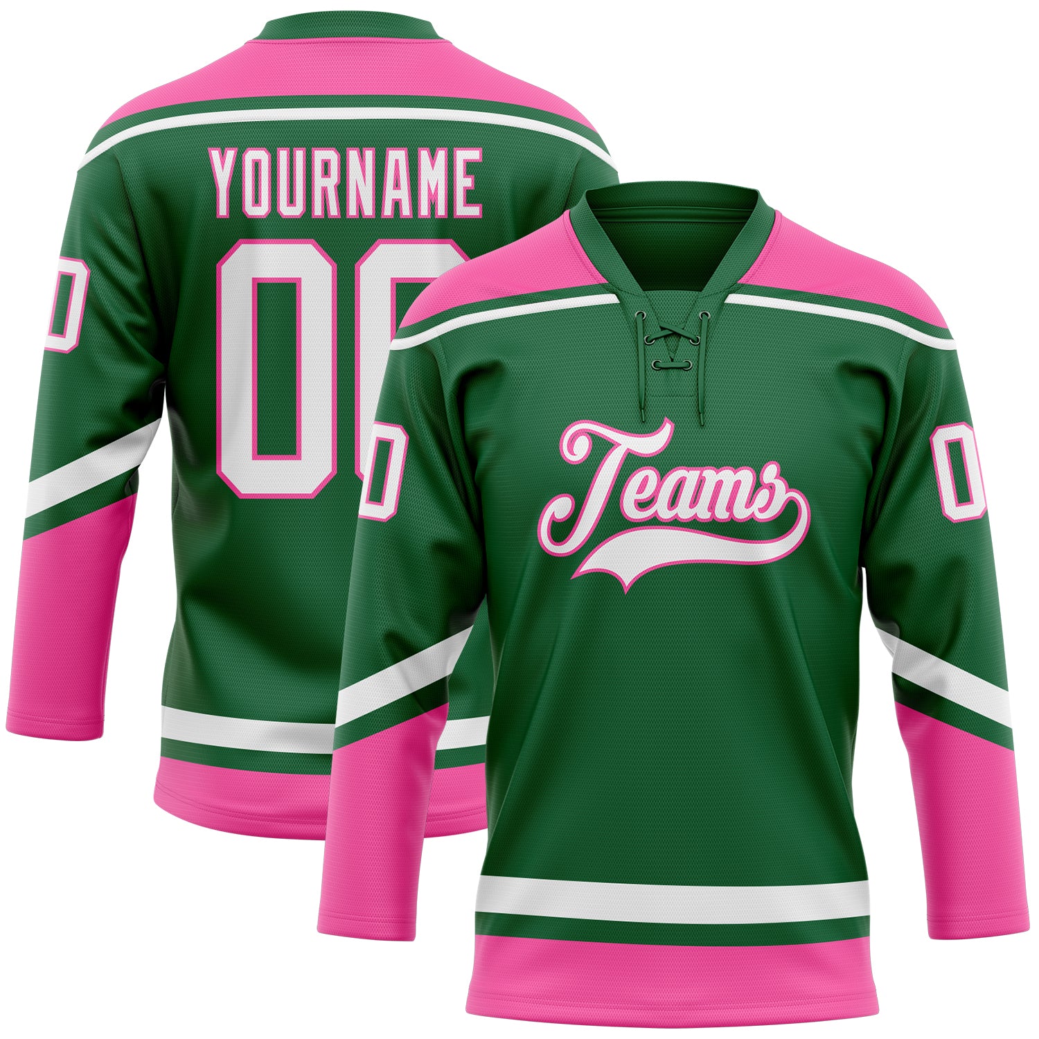 Cheap Custom Pink Green-White Hockey Jersey Free Shipping – CustomJerseysPro