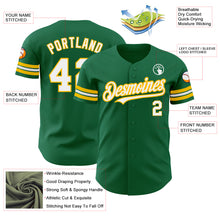 Load image into Gallery viewer, Custom Kelly Green White-Gold Authentic Baseball Jersey
