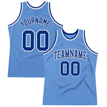 Charger l&#39;image dans la galerie, Custom Light Blue Royal-White Authentic Throwback Basketball Jersey
