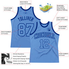 Загрузить изображение в средство просмотра галереи, Custom Light Blue Light Blue-Royal Authentic Throwback Basketball Jersey
