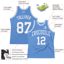 Загрузить изображение в средство просмотра галереи, Custom Light Blue White Authentic Throwback Basketball Jersey
