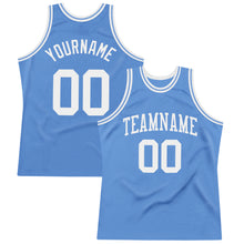 Загрузить изображение в средство просмотра галереи, Custom Light Blue White Authentic Throwback Basketball Jersey
