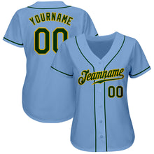 Load image into Gallery viewer, Custom Light Blue Green-Gold Authentic Baseball Jersey
