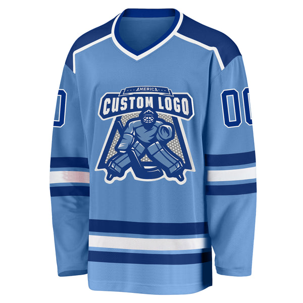 Cheap Custom Royal White-Light Blue Hockey Jersey Free Shipping –  CustomJerseysPro