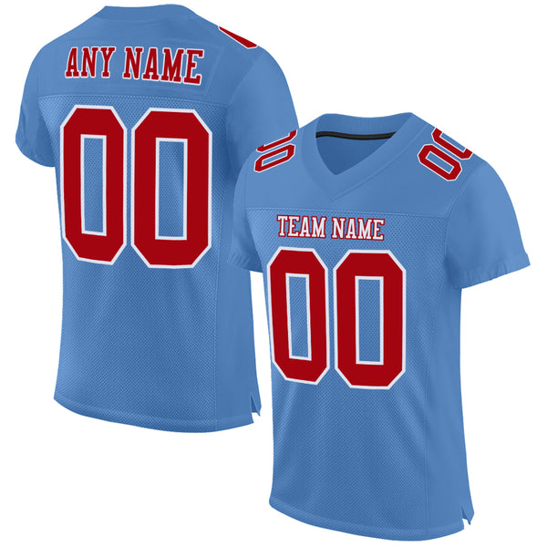 Cheap Custom Red White-Light Blue Mesh Authentic Football Jersey Free  Shipping – CustomJerseysPro