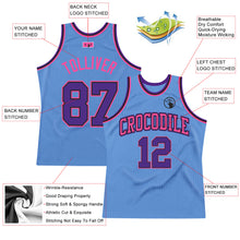 Load image into Gallery viewer, Custom Light Blue Purple Black-Pink Authentic Throwback Basketball Jersey
