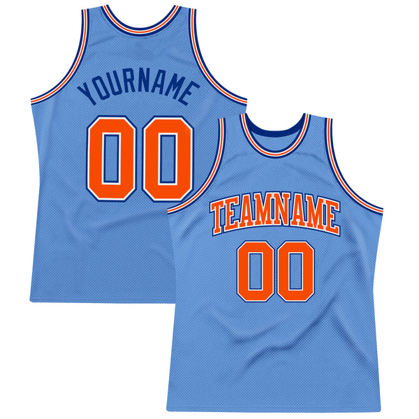 Cheap Custom Light Blue Orange-Royal Mesh Authentic Football Jersey Free  Shipping – CustomJerseysPro