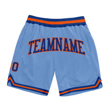 Load image into Gallery viewer, Custom Light Blue Royal-Orange Authentic Throwback Basketball Shorts
