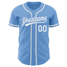 Load image into Gallery viewer, Custom Light Blue White Authentic Baseball Jersey
