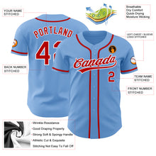 Load image into Gallery viewer, Custom Light Blue Red-White Authentic Baseball Jersey
