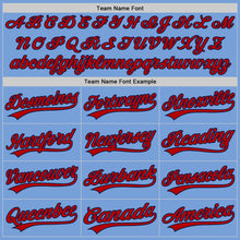 Load image into Gallery viewer, Custom Light Blue Red-Navy Authentic Baseball Jersey
