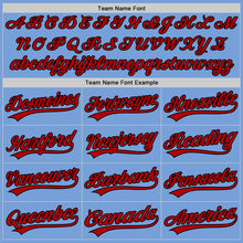 Load image into Gallery viewer, Custom Light Blue Red-Black Authentic Baseball Jersey
