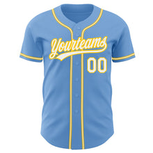 Laden Sie das Bild in den Galerie-Viewer, Custom Light Blue White-Gold Authentic Baseball Jersey
