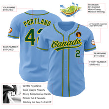 Load image into Gallery viewer, Custom Light Blue Green-Gold Authentic Baseball Jersey
