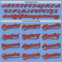 Load image into Gallery viewer, Custom Light Blue Orange-Royal Authentic Baseball Jersey
