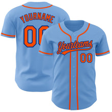 Load image into Gallery viewer, Custom Light Blue Orange-Royal Authentic Baseball Jersey
