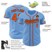 Load image into Gallery viewer, Custom Light Blue Orange-Black Authentic Baseball Jersey
