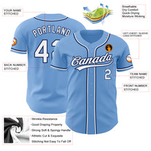 Load image into Gallery viewer, Custom Light Blue White-Navy Authentic Baseball Jersey
