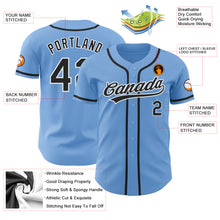 Load image into Gallery viewer, Custom Light Blue Black-White Authentic Baseball Jersey
