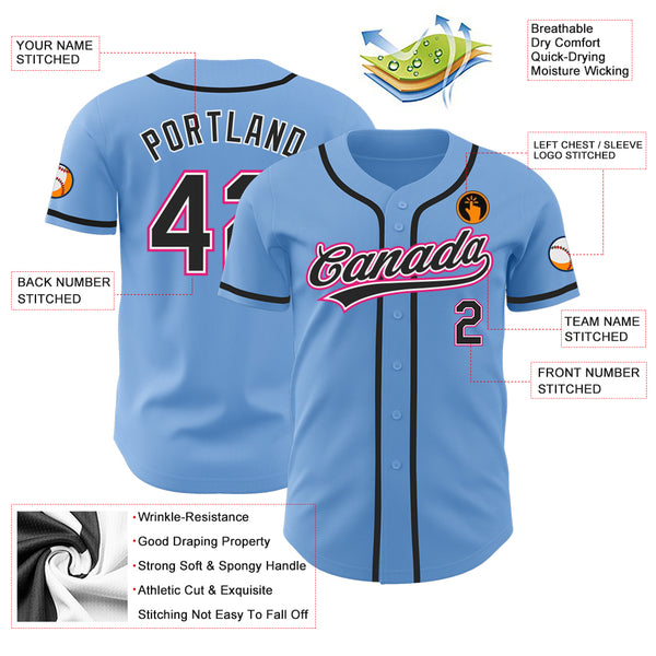 Cheap Custom Pink White-Black Authentic Baseball Jersey Free Shipping –  CustomJerseysPro