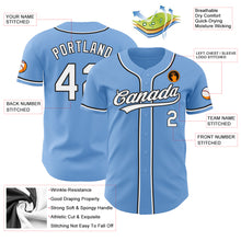 Load image into Gallery viewer, Custom Light Blue White-Black Authentic Baseball Jersey
