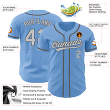 Load image into Gallery viewer, Custom Light Blue Gray-Steel Gray Authentic Baseball Jersey
