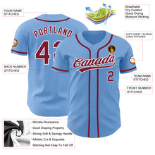 Load image into Gallery viewer, Custom Light Blue Crimson-White Authentic Baseball Jersey
