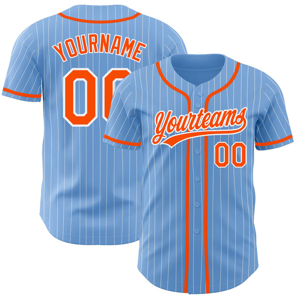 Cheap Custom White Light Blue Pinstripe Black Authentic Baseball Jersey  Free Shipping – CustomJerseysPro