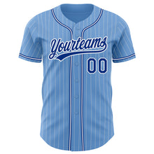 Load image into Gallery viewer, Custom Light Blue White Pinstripe Royal Authentic Baseball Jersey
