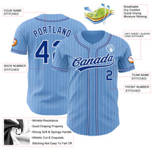 Load image into Gallery viewer, Custom Light Blue White Pinstripe Royal Authentic Baseball Jersey
