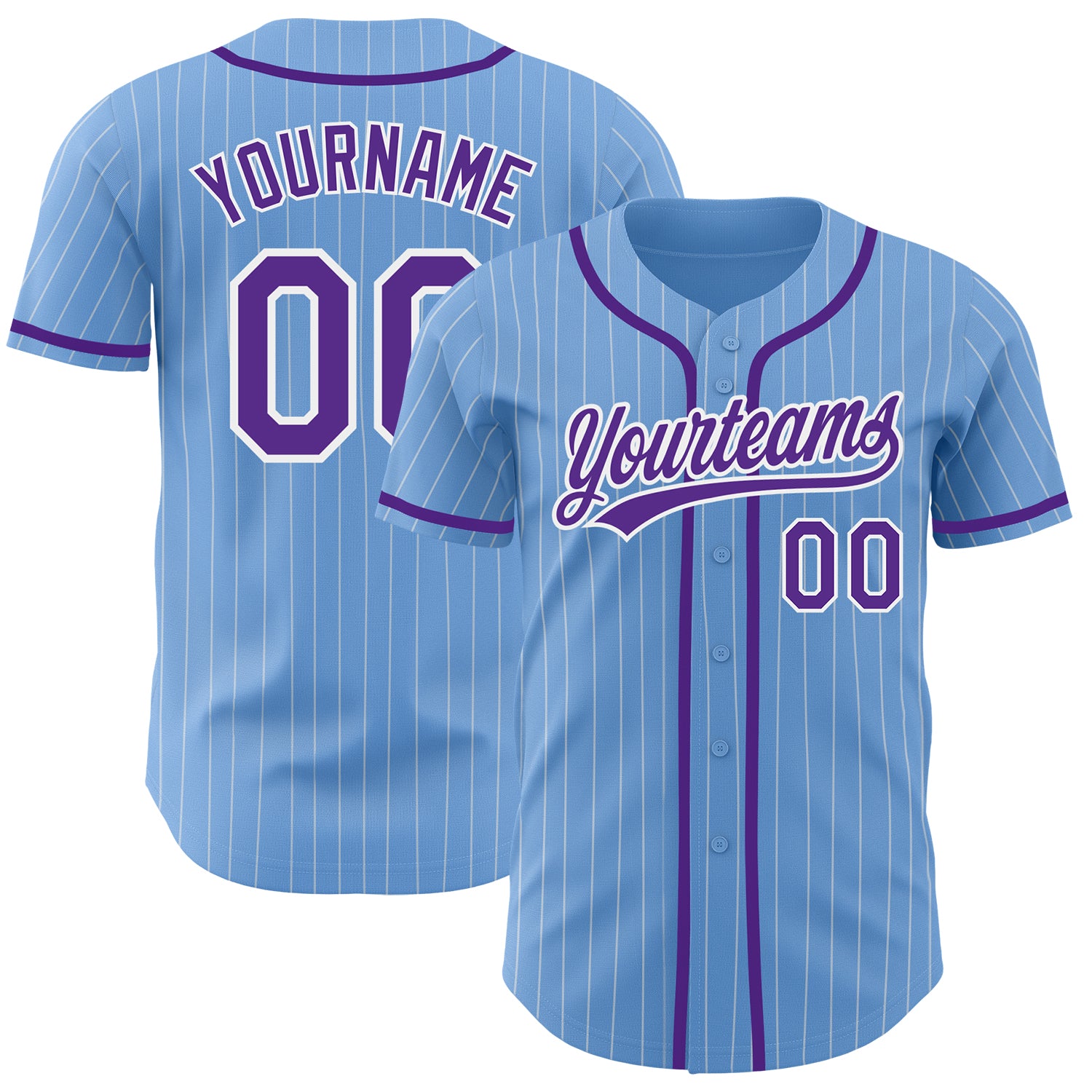 Cheap Custom White Purple Pinstripe Light Blue Authentic Baseball Jersey  Free Shipping – CustomJerseysPro