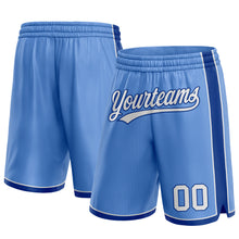 Laden Sie das Bild in den Galerie-Viewer, Custom Light Blue White-Royal Authentic Basketball Shorts

