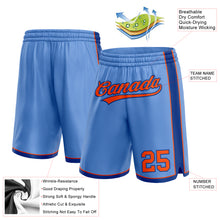 Laden Sie das Bild in den Galerie-Viewer, Custom Light Blue Orange-Royal Authentic Basketball Shorts
