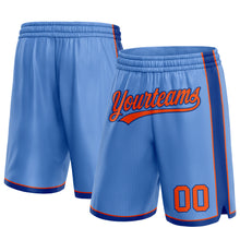 Laden Sie das Bild in den Galerie-Viewer, Custom Light Blue Orange-Royal Authentic Basketball Shorts
