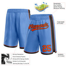 Laden Sie das Bild in den Galerie-Viewer, Custom Light Blue Orange-Black Authentic Basketball Shorts
