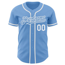 Load image into Gallery viewer, Custom Light Blue White Authentic Baseball Jersey
