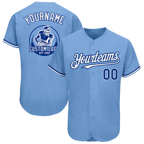 Cheap Custom Light Blue White-Royal Authentic Baseball Jersey Free Shipping  – CustomJerseysPro