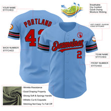 Load image into Gallery viewer, Custom Light Blue Red-Black Authentic Baseball Jersey
