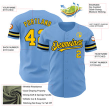 Laden Sie das Bild in den Galerie-Viewer, Custom Light Blue Yellow-Black Authentic Baseball Jersey
