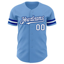 Load image into Gallery viewer, Custom Light Blue White-Royal Authentic Baseball Jersey
