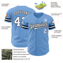 Load image into Gallery viewer, Custom Light Blue White-Black Authentic Baseball Jersey
