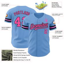 Загрузить изображение в средство просмотра галереи, Custom Light Blue Pink-Black Authentic Baseball Jersey
